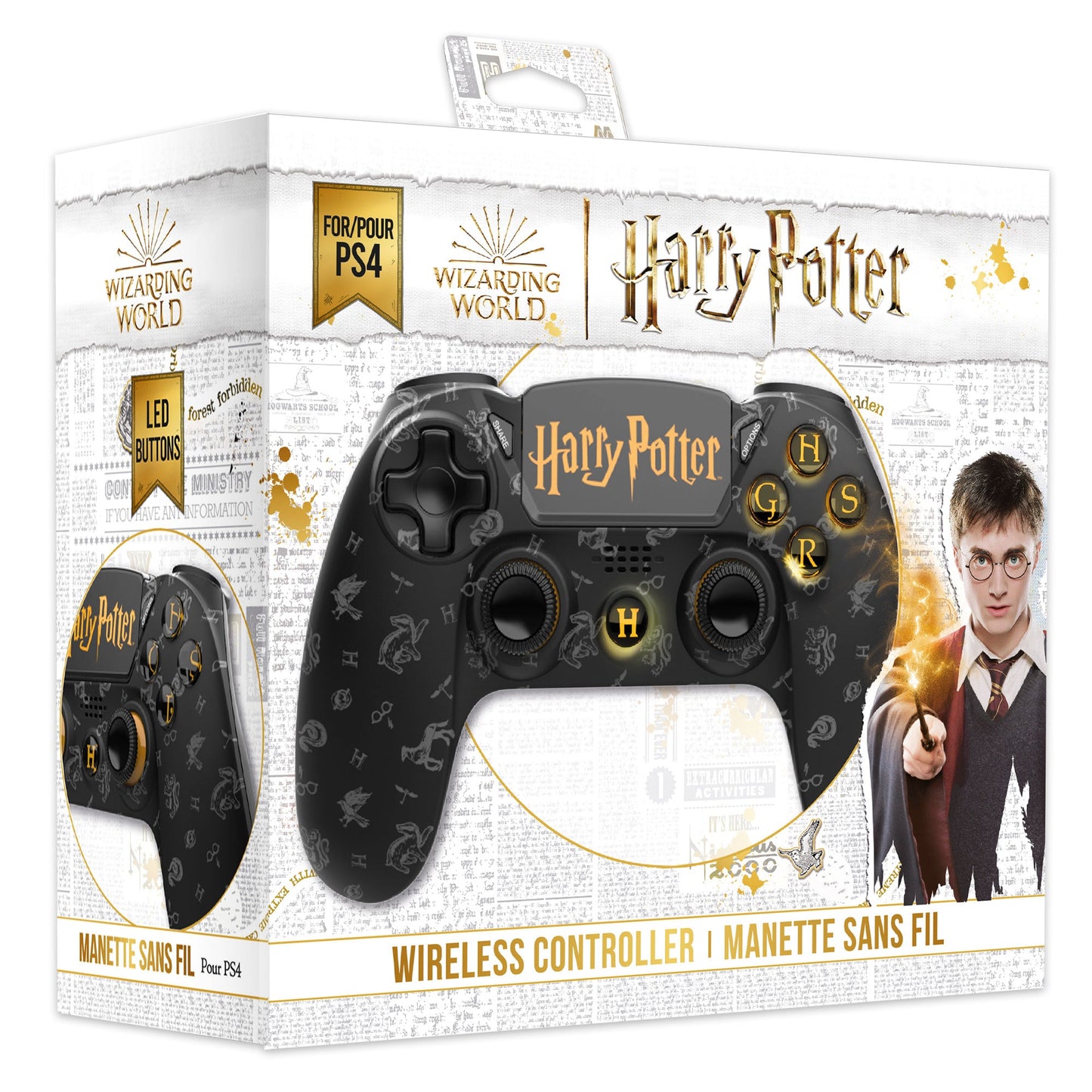 Freaks And Geeks Harry Potter Wireless PS4 LED Controller - Black