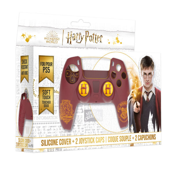 Freaks And Geeks Harry Potter-Silicone shell + grips for PS5 controller - Gryffindor - Red