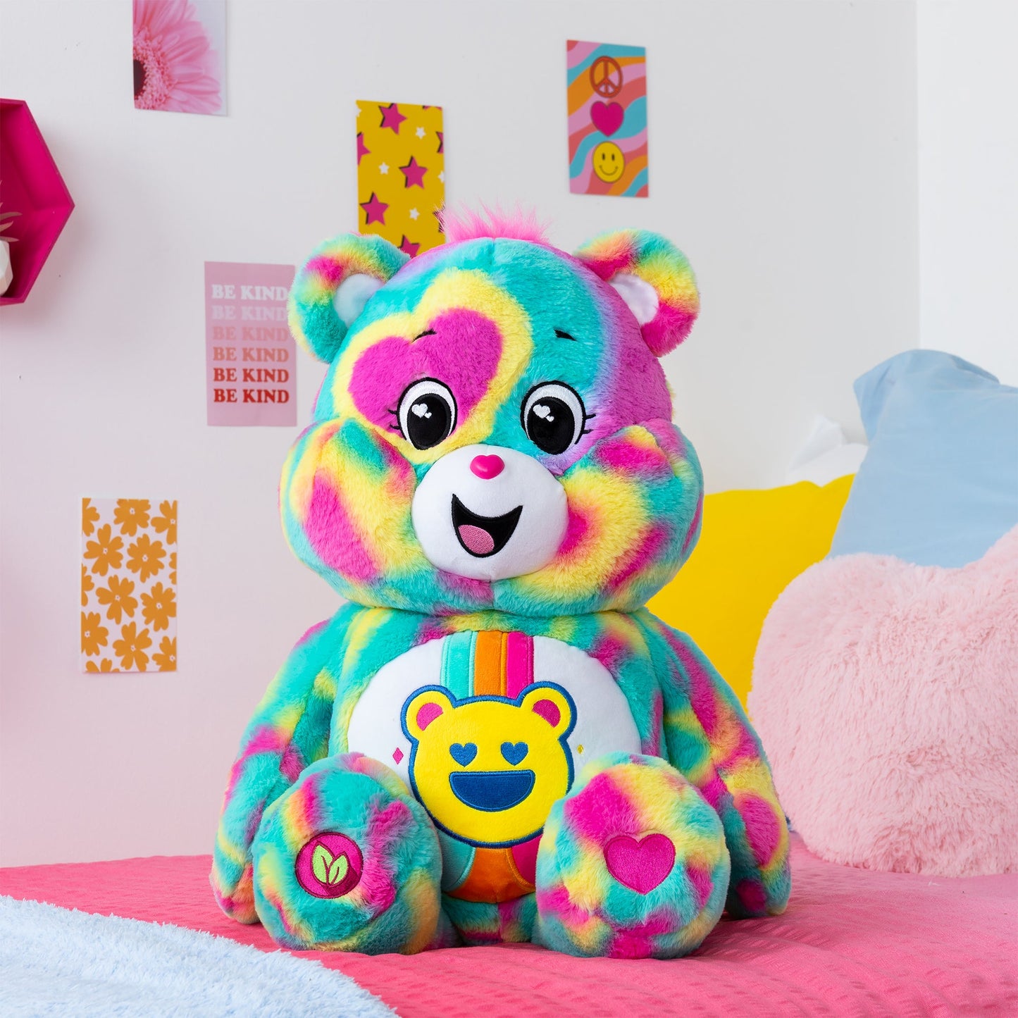 Care Bears 60cm Jumbo Plush - Good Vibes Bear (Eco-Friendly)