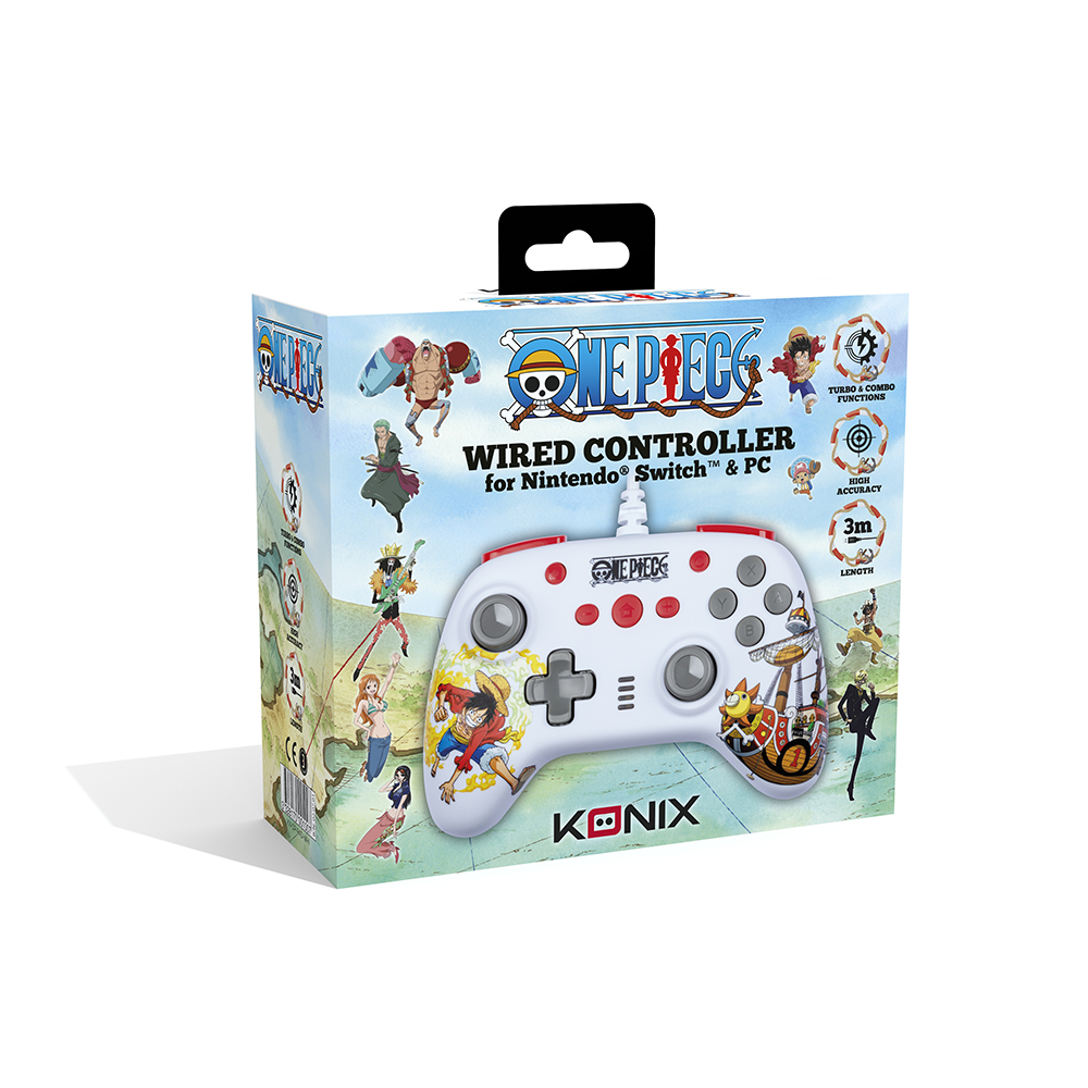 Konix One Piece White Nintendo Switch/PC Gaming Controller