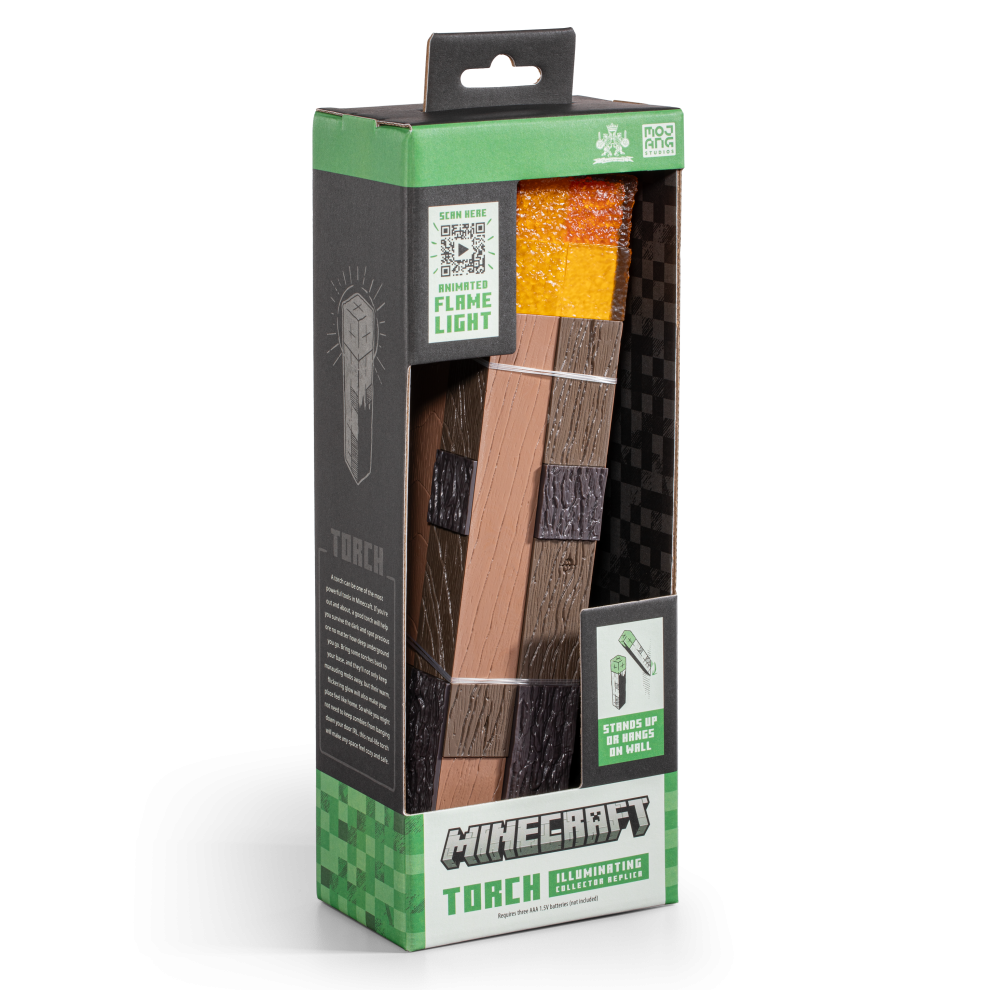 Minecraft Torch Replica with LED | Wall-Mountable Collector’s Light