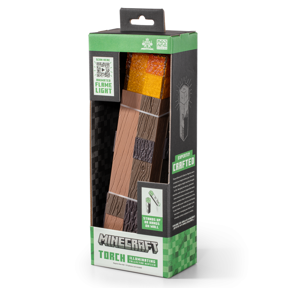 Minecraft Torch Replica with LED | Wall-Mountable Collector’s Light