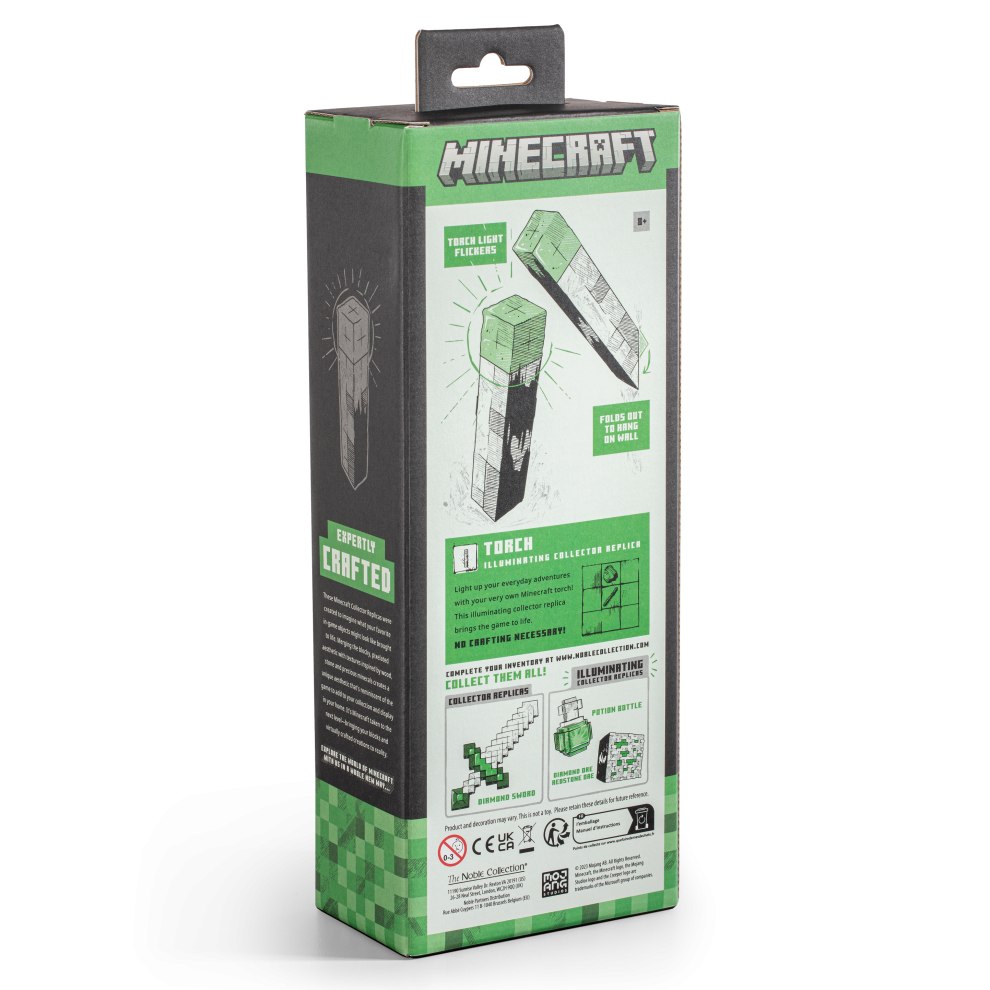 Minecraft Torch Replica with LED | Wall-Mountable Collector’s Light
