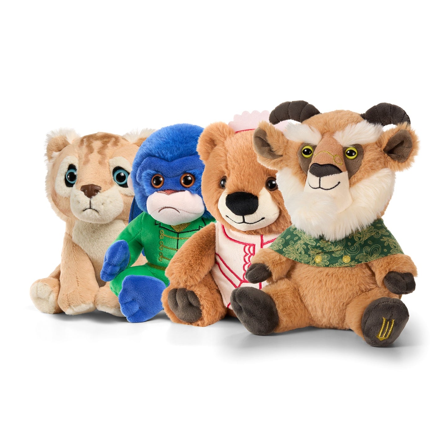 Wicked 4x Plush Character Bundle – Cowardly Lion Cub, Chistery, Nanny Dulcibear & Dr. Dillamond