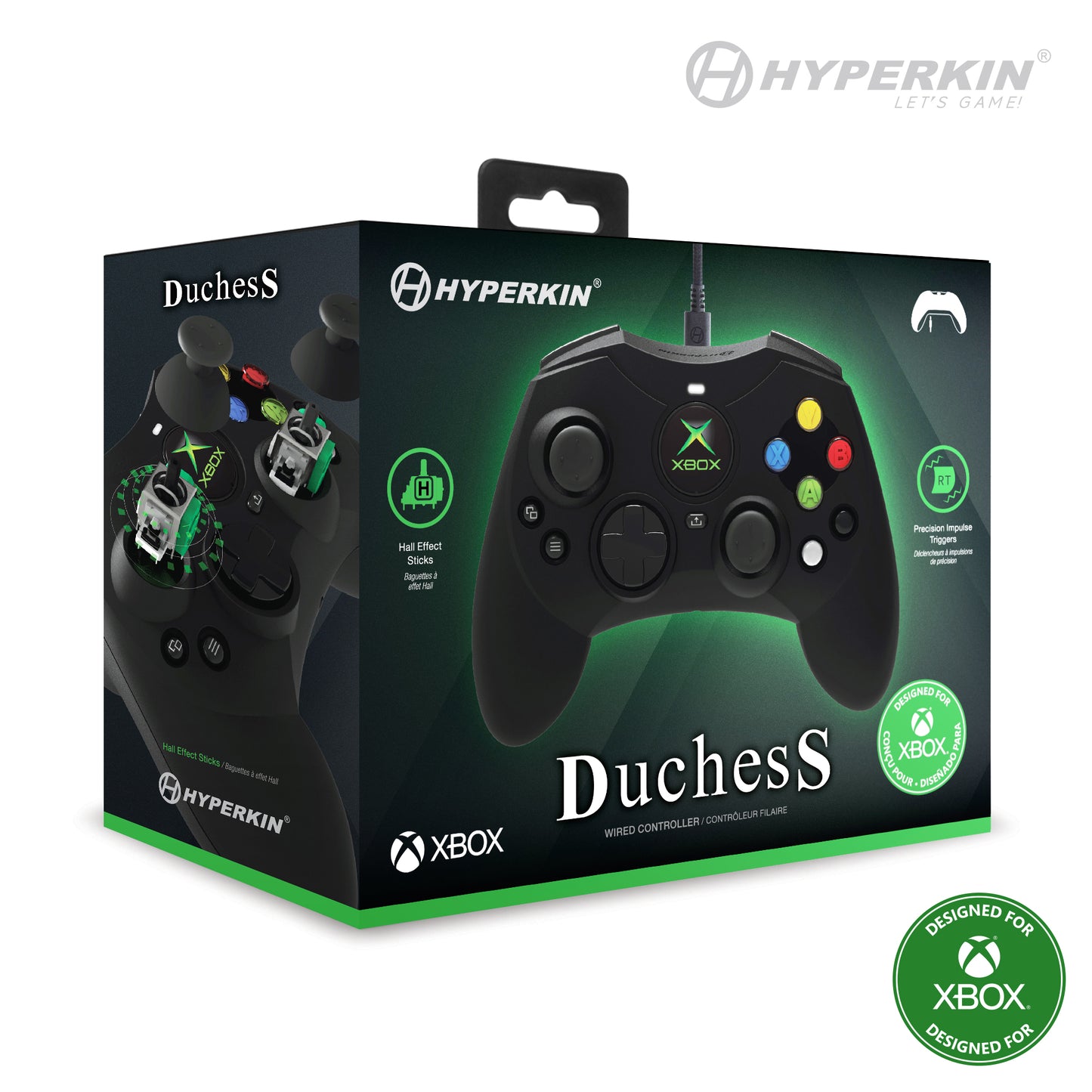 Hyperkin - DuchesS Officially licensed for Xbox Series X|S & PC Wired Game Controller with Hall Effect Sticks (Black)