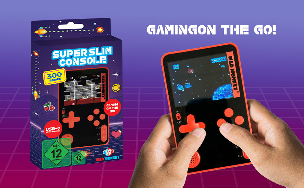 Mad Monkey - Retro Slim Console - incl. 300x 8-Bit Games