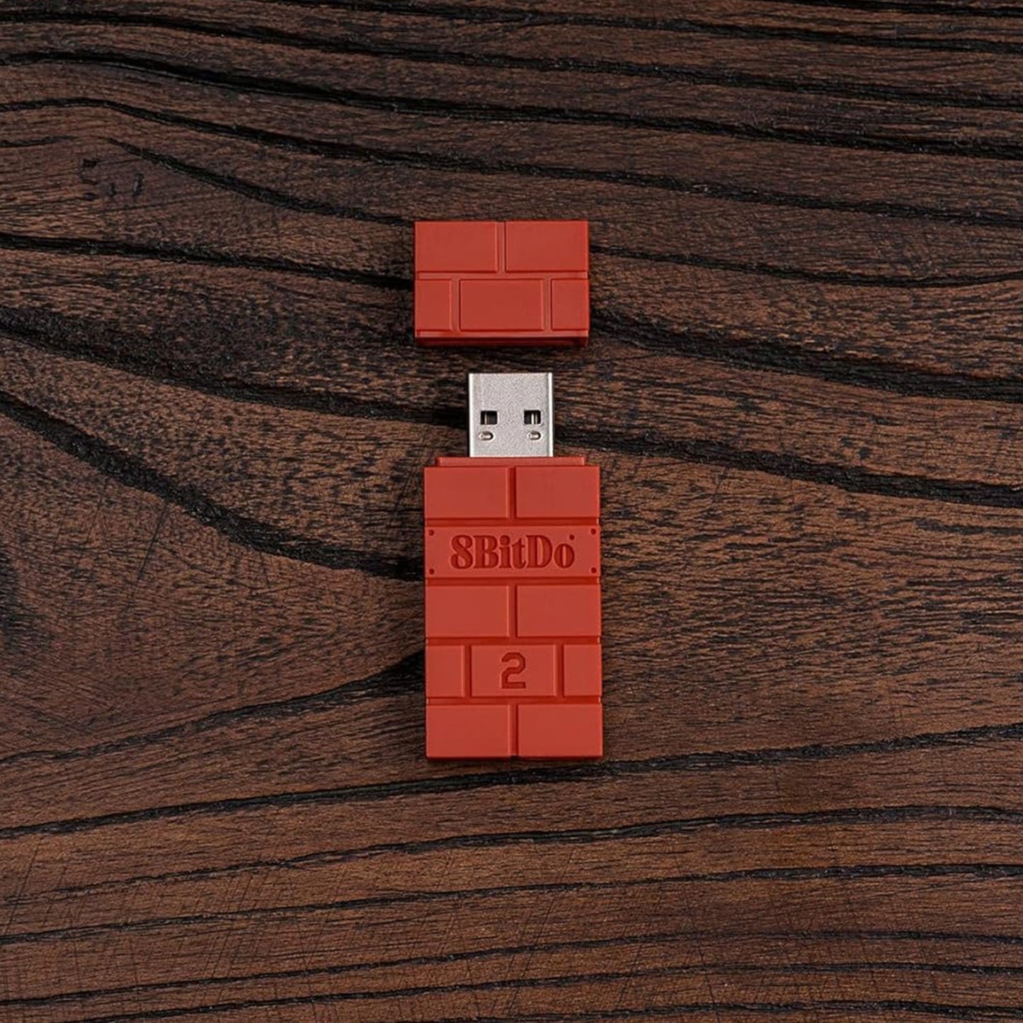 8BitDo USB Wireless Adapter 2 Controller Adapter for Switch PC Mac Xbox and PS5 (Brown)