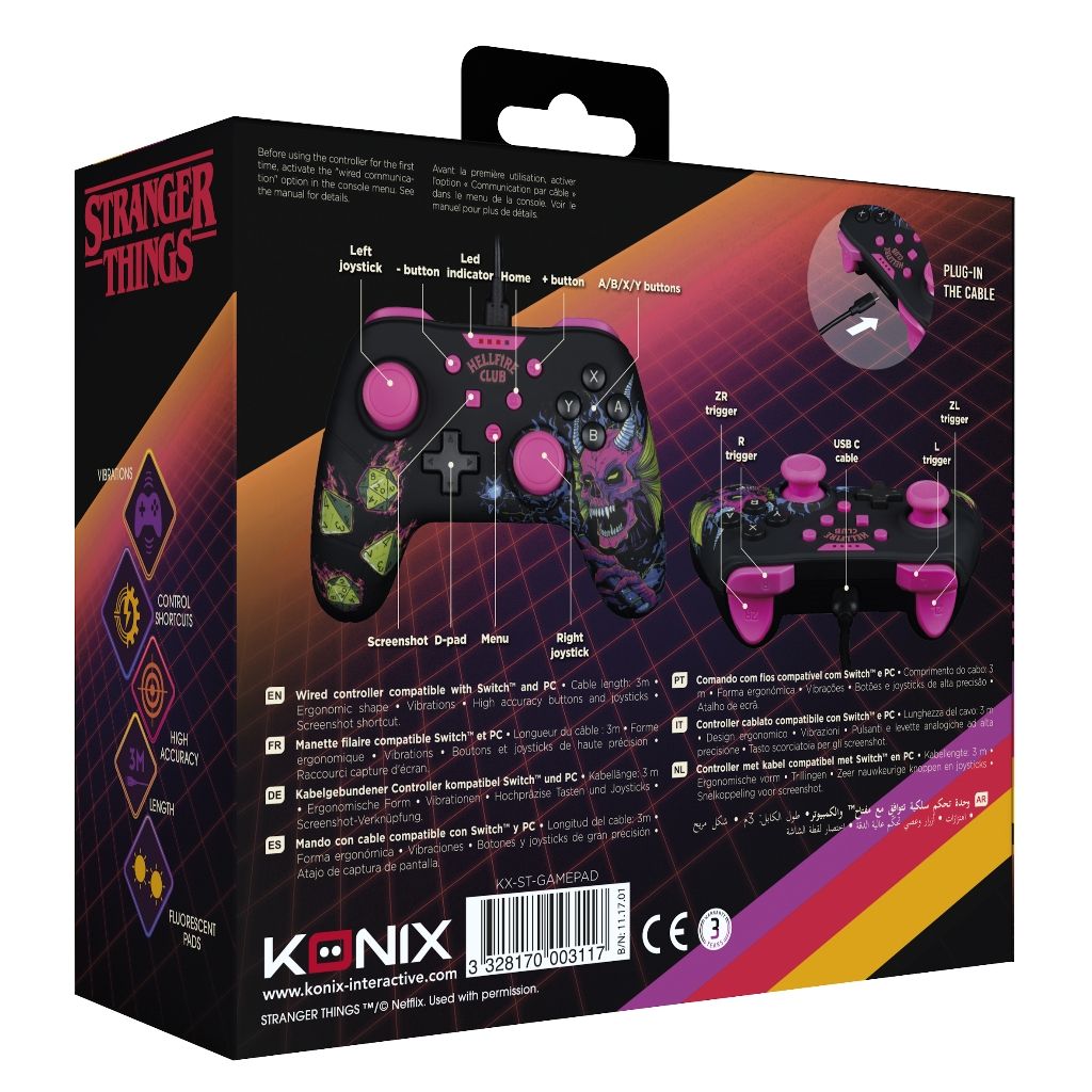 Konix Stranger Things Nintendo Switch & PC Gaming Controller