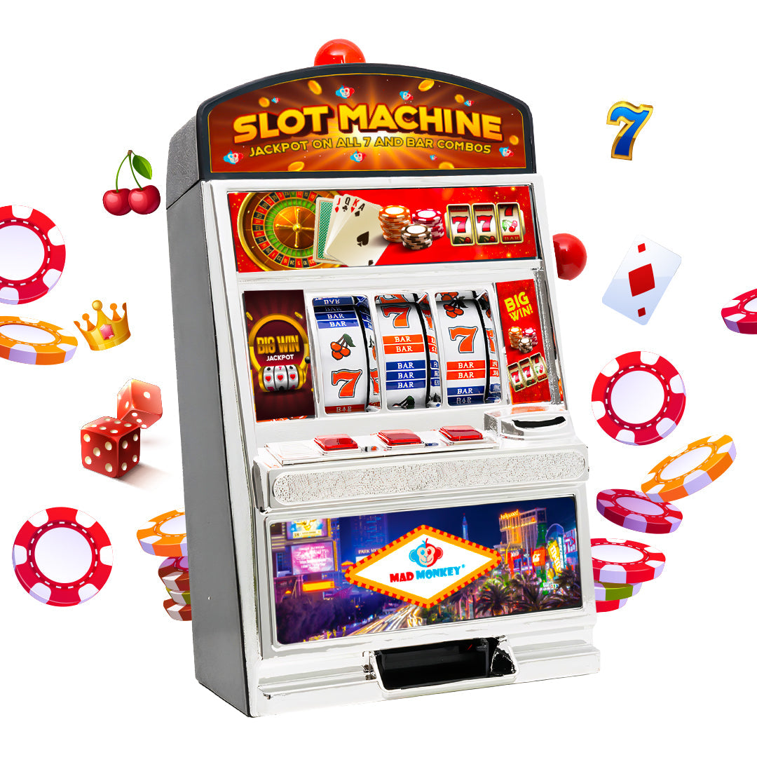 Mad Monkey - Slot Machine XL Money Box Tabletop Toy