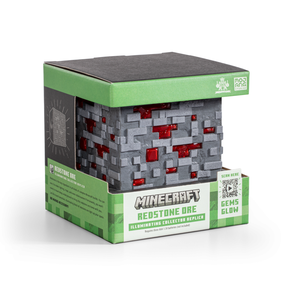 Minecraft Redstone Ore Touch Light | LED Illuminating Block Replica