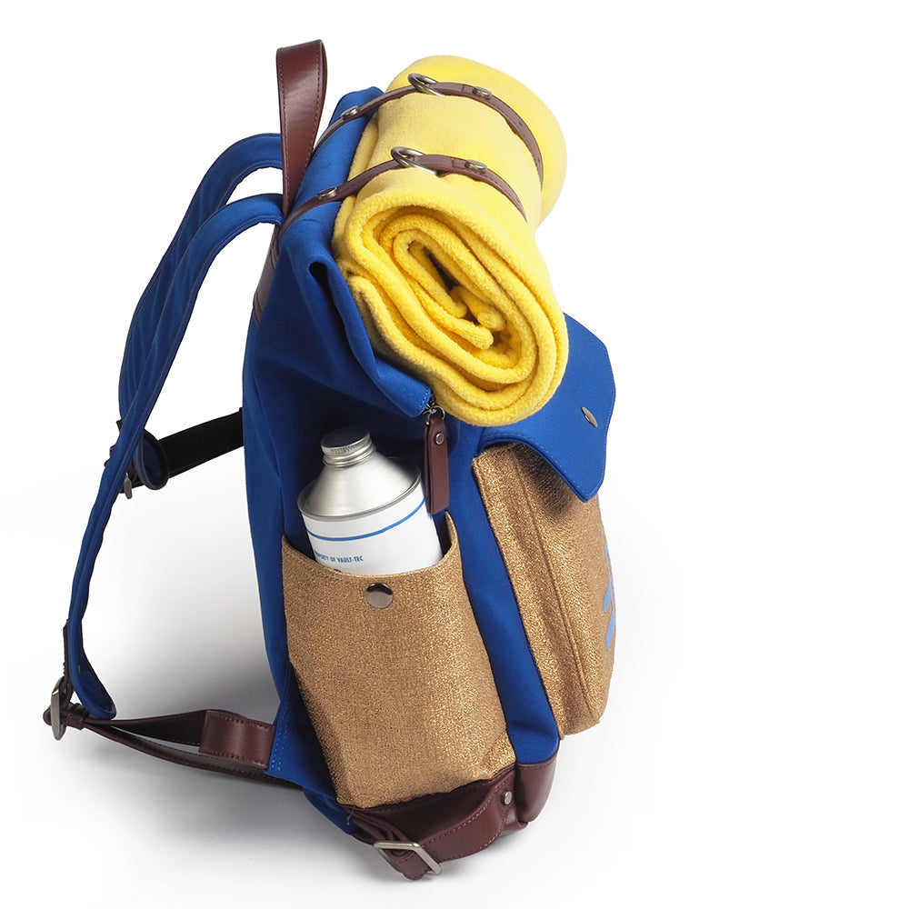 Fallout Lucy’s Vault-Tec Backpack Replica - Cosplay & Everyday Use Bag with Blanket and Bottle