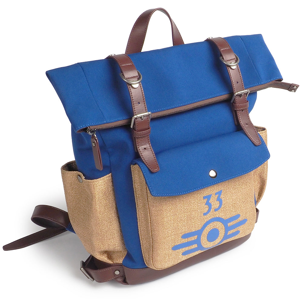 Fallout Lucy’s Vault-Tec Backpack Replica - Cosplay & Everyday Use Bag with Blanket and Bottle
