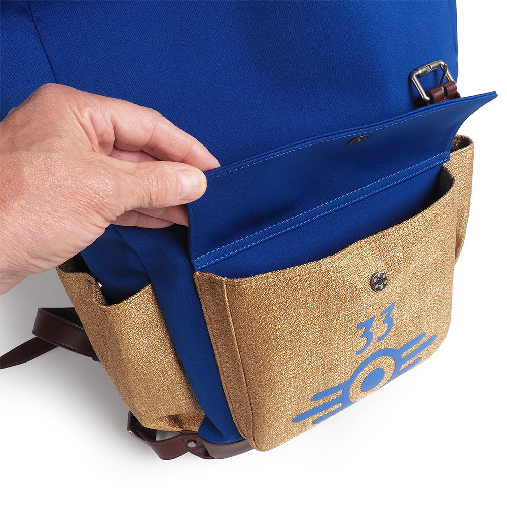 Fallout Lucy’s Vault-Tec Backpack Replica - Cosplay & Everyday Use Bag with Blanket and Bottle
