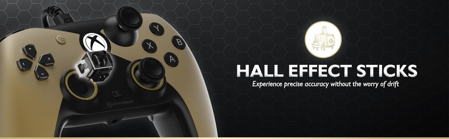 Hyperkin Competitor Wired Xbox Controller with Hall Effect Sticks (Gold)