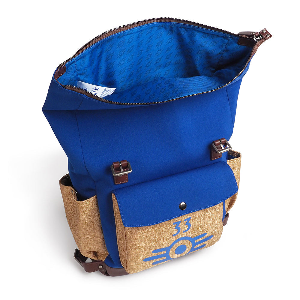 Fallout Lucy’s Vault-Tec Backpack Replica - Cosplay & Everyday Use Bag with Blanket and Bottle