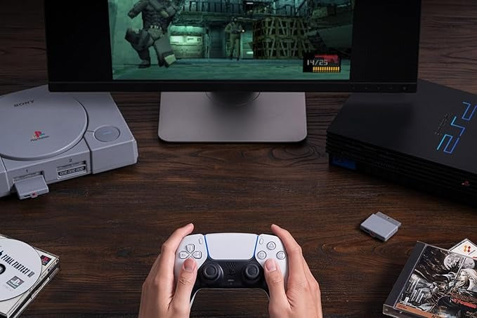 8BitDo Bluetooth Retro Receiver for PS1 & PS2 Consoles with Wireless Controller Support for Xbox, PlayStation & Switch