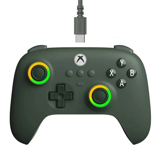 8BitDo Ultimate C Wired Controller for Xbox Series X|S and PC with RGB Fire Ring and Hall Effect Joysticks (Dark Green)