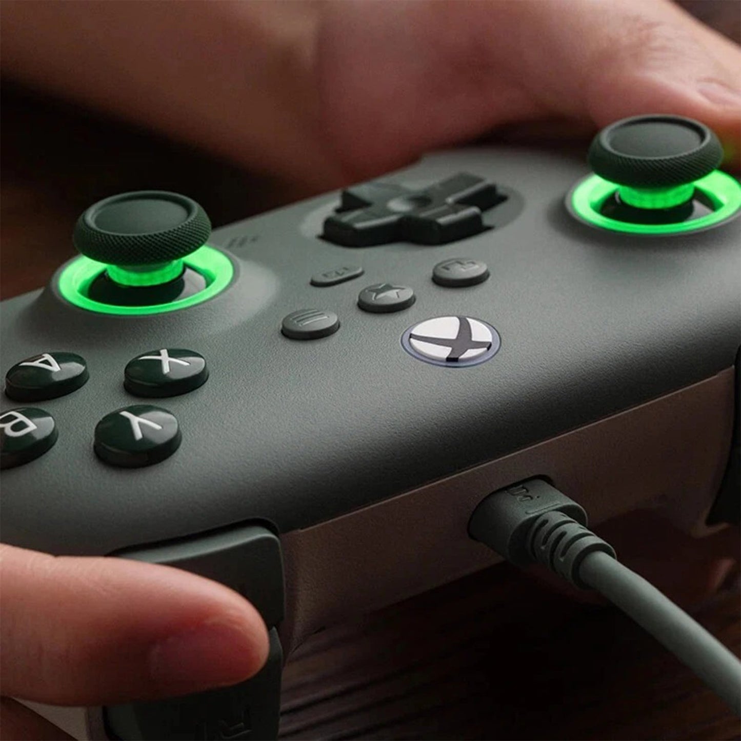 8BitDo Ultimate C Wired Controller for Xbox Series X|S and PC with RGB Fire Ring and Hall Effect Joysticks (Dark Green)