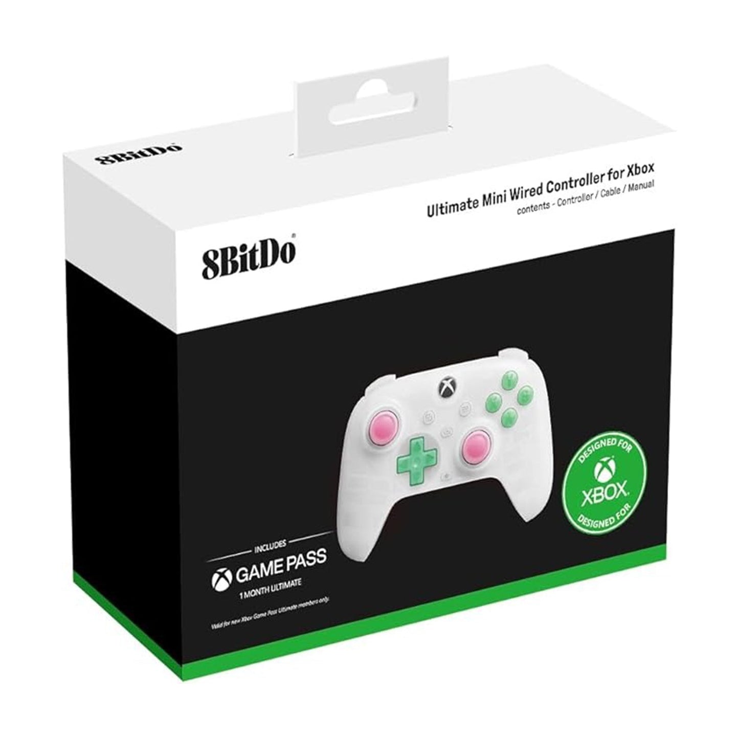8BitDo Ultimate Mini Wired Controller for Xbox Series X|S with Hall Effect Joysticks (Clear White)