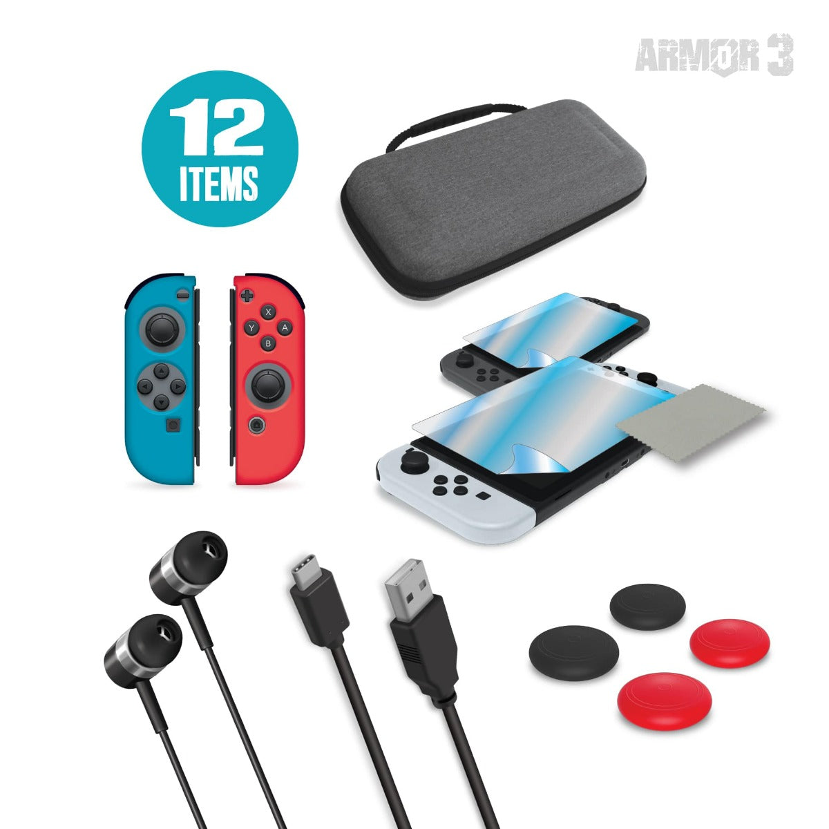 Hyperkin Travel Kit 12 In 1 Nintendo Switch Accessory Bundle